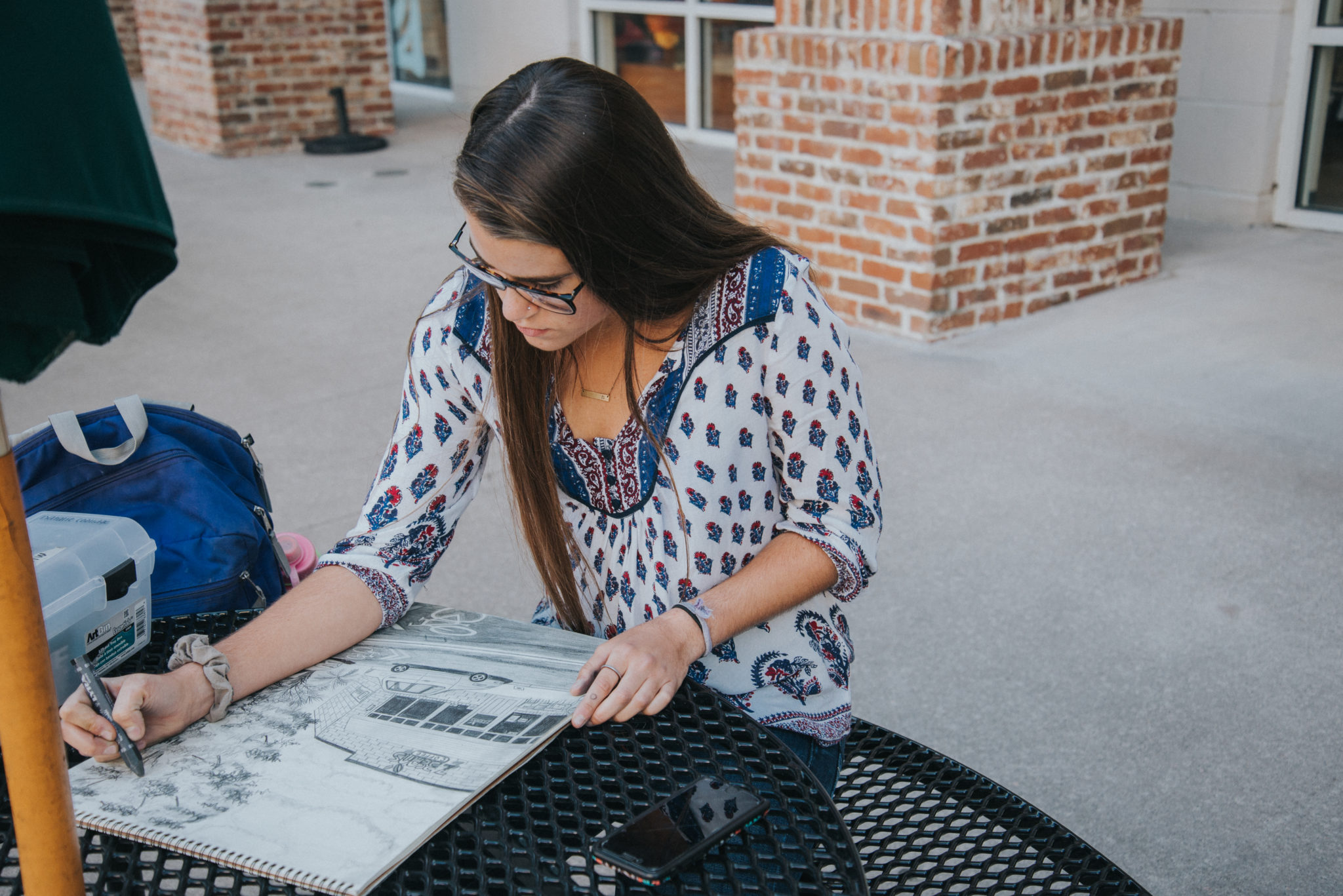 An art class is held in Mercer Village