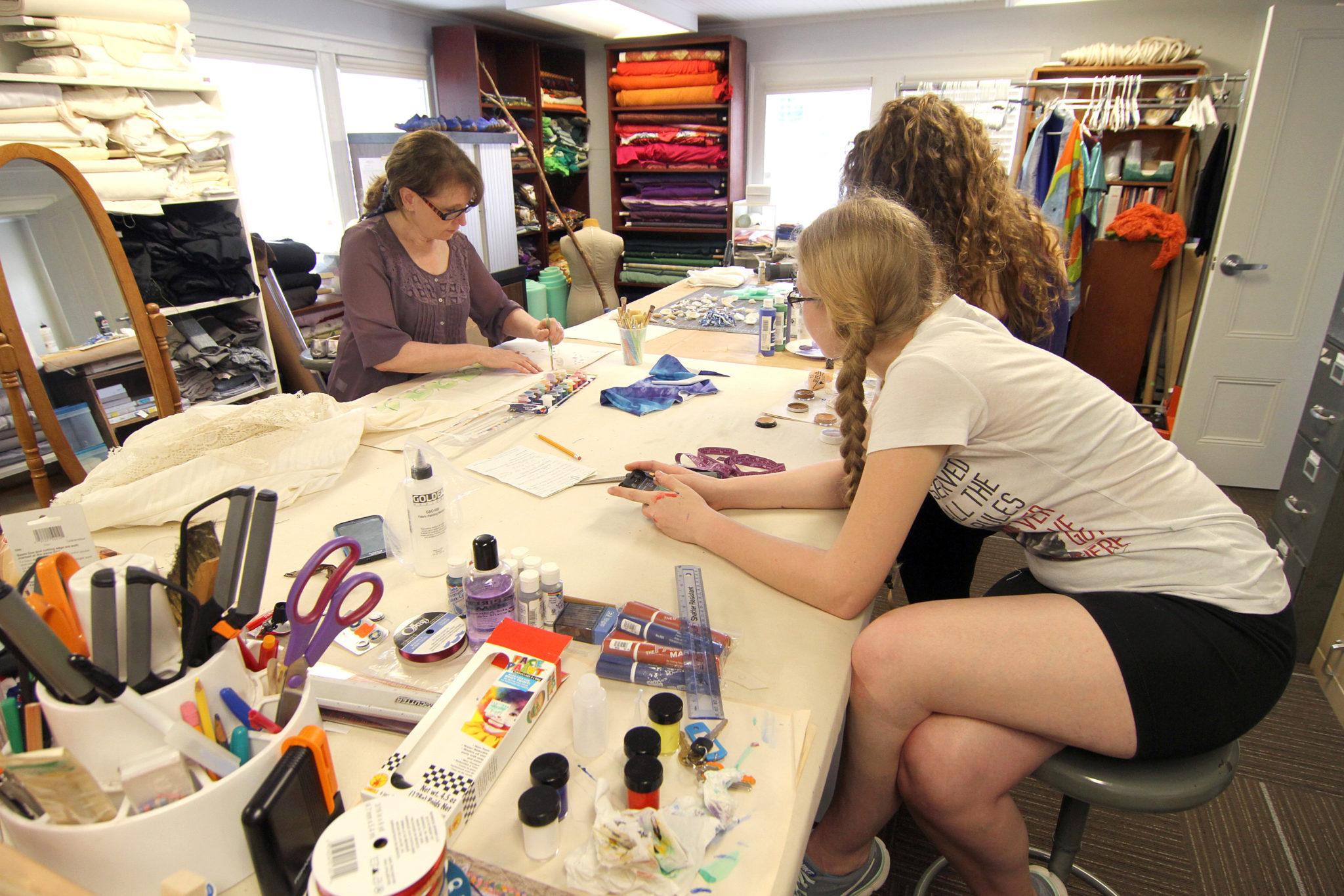 Students work on costumes