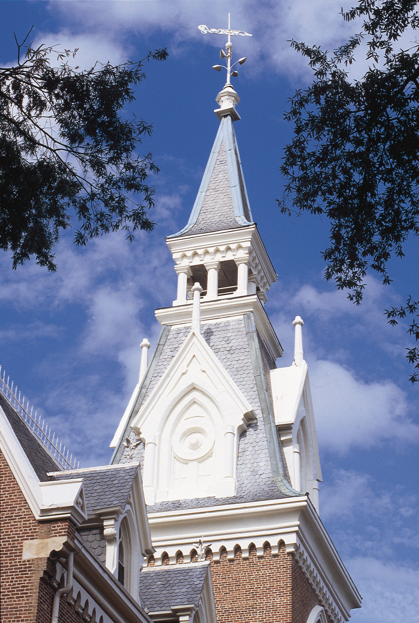 A spire on the Administration Building on Mercer University's Macon campus.