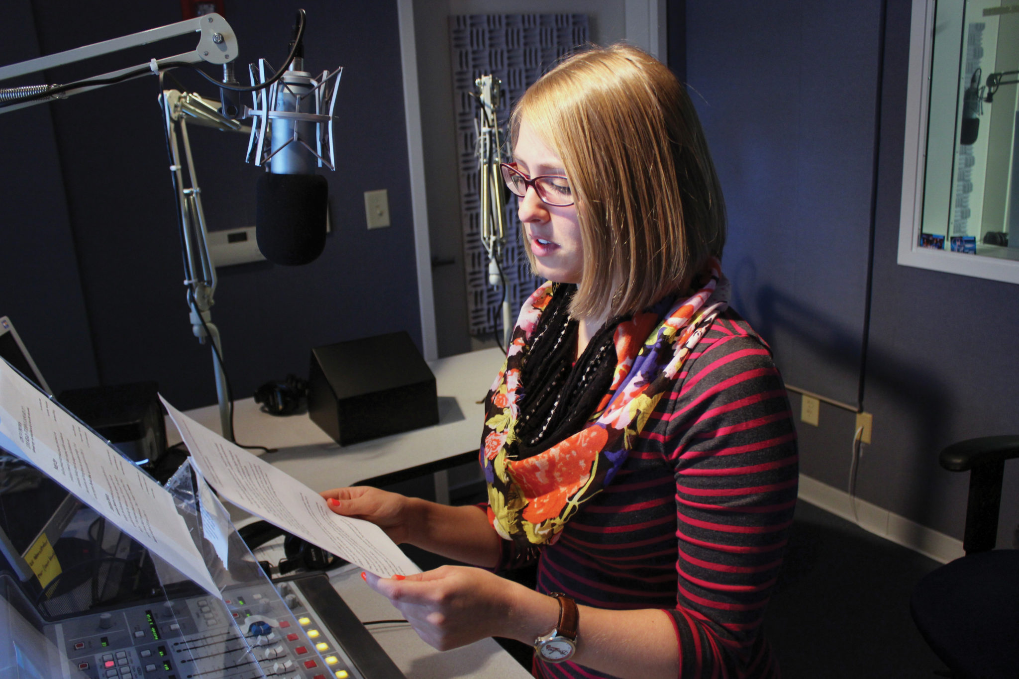 A student in the GPB studio