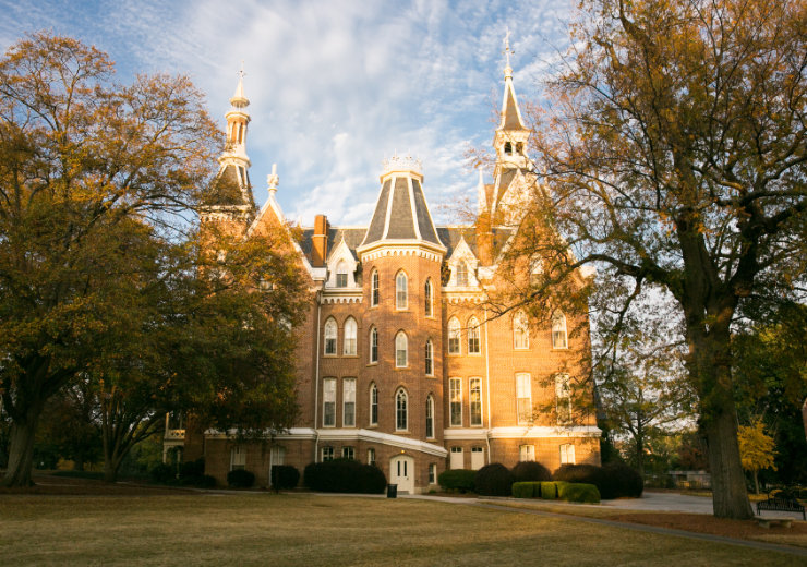 Administration building in the fall