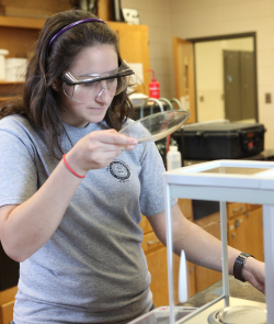 A student in a chemistry lab