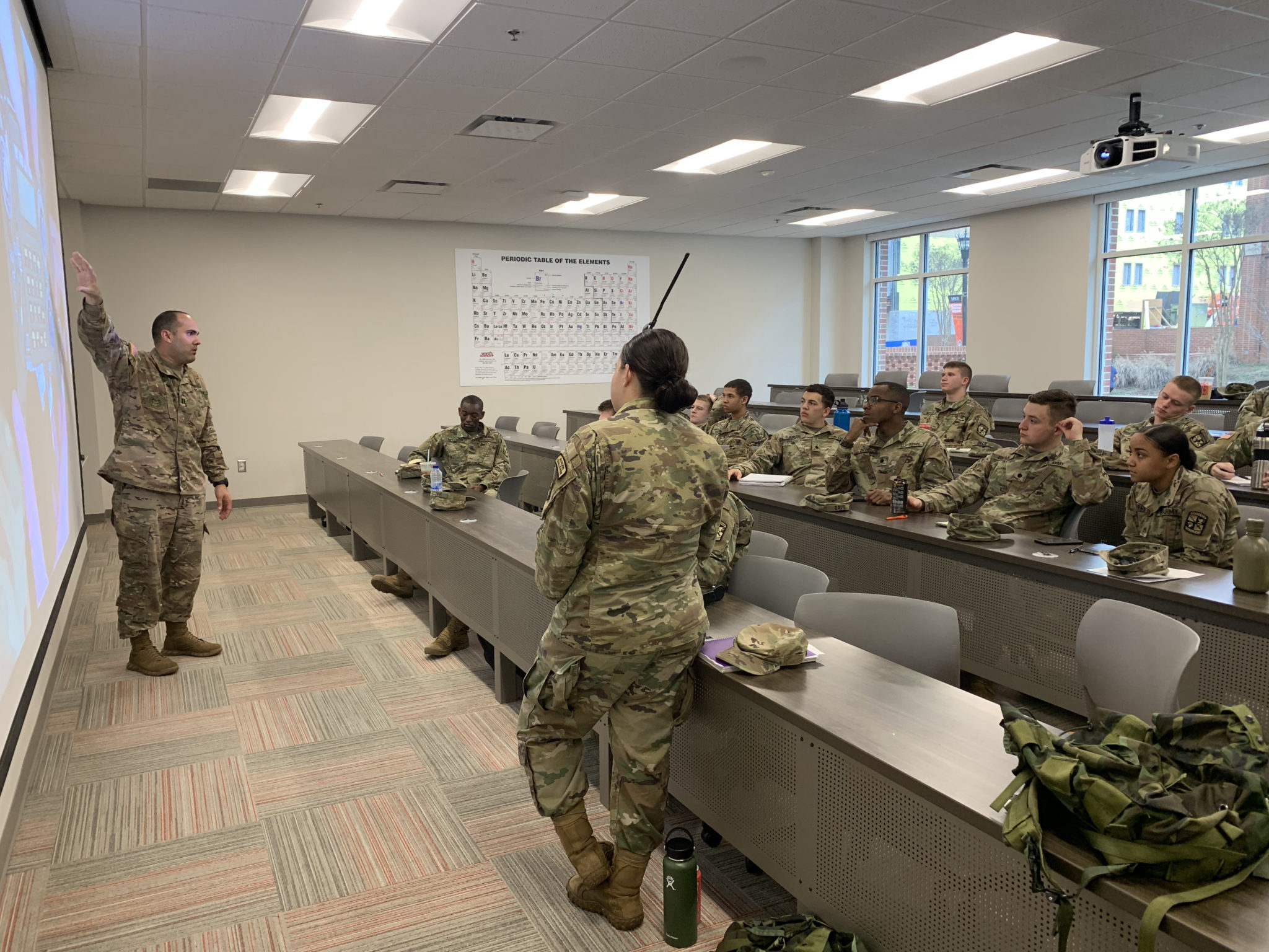 ROTC cadets in a classroom