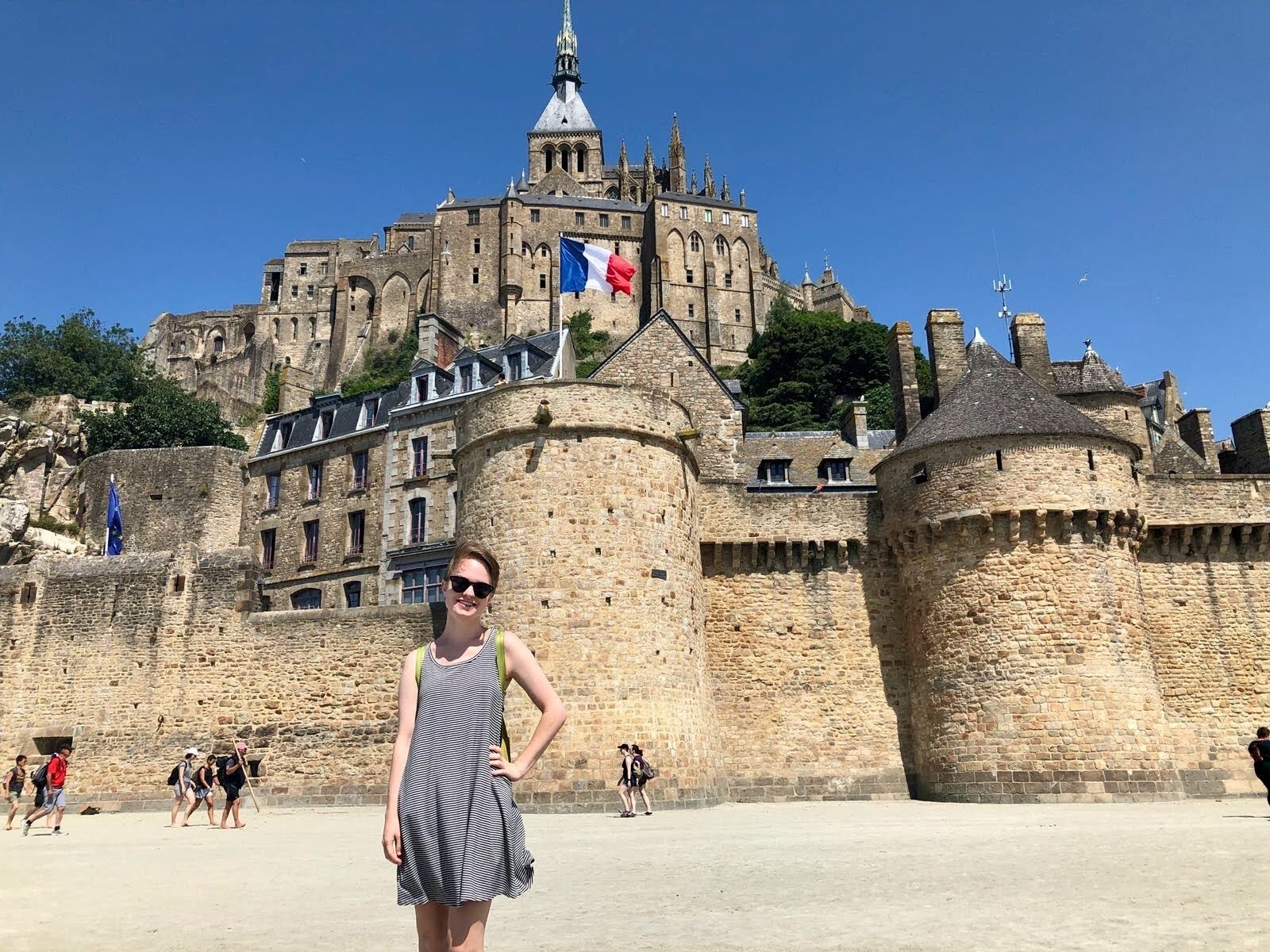 French major Brenna McNulty visited the medieval Mont-Saint-Michel during an excursion.