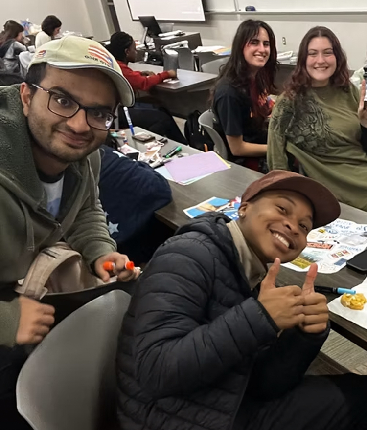 Mercer students pose for a photo at a Biology Mentorship Program event.